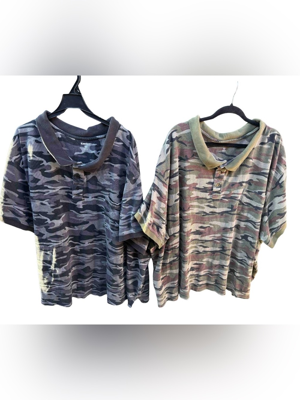 Bundle  of 2 - KingSize Camo Polo Shirt  Big & Tall Short Sleeve Men’s 8XL